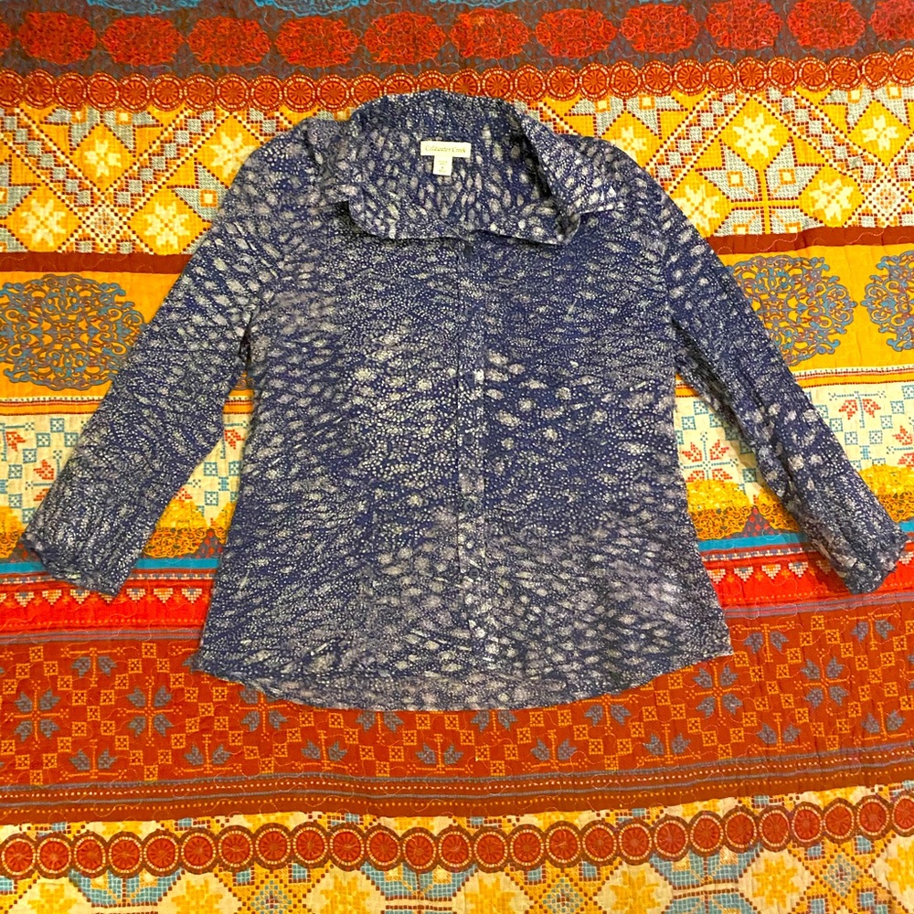 Coldwater Creek Purple Pattern Blouse